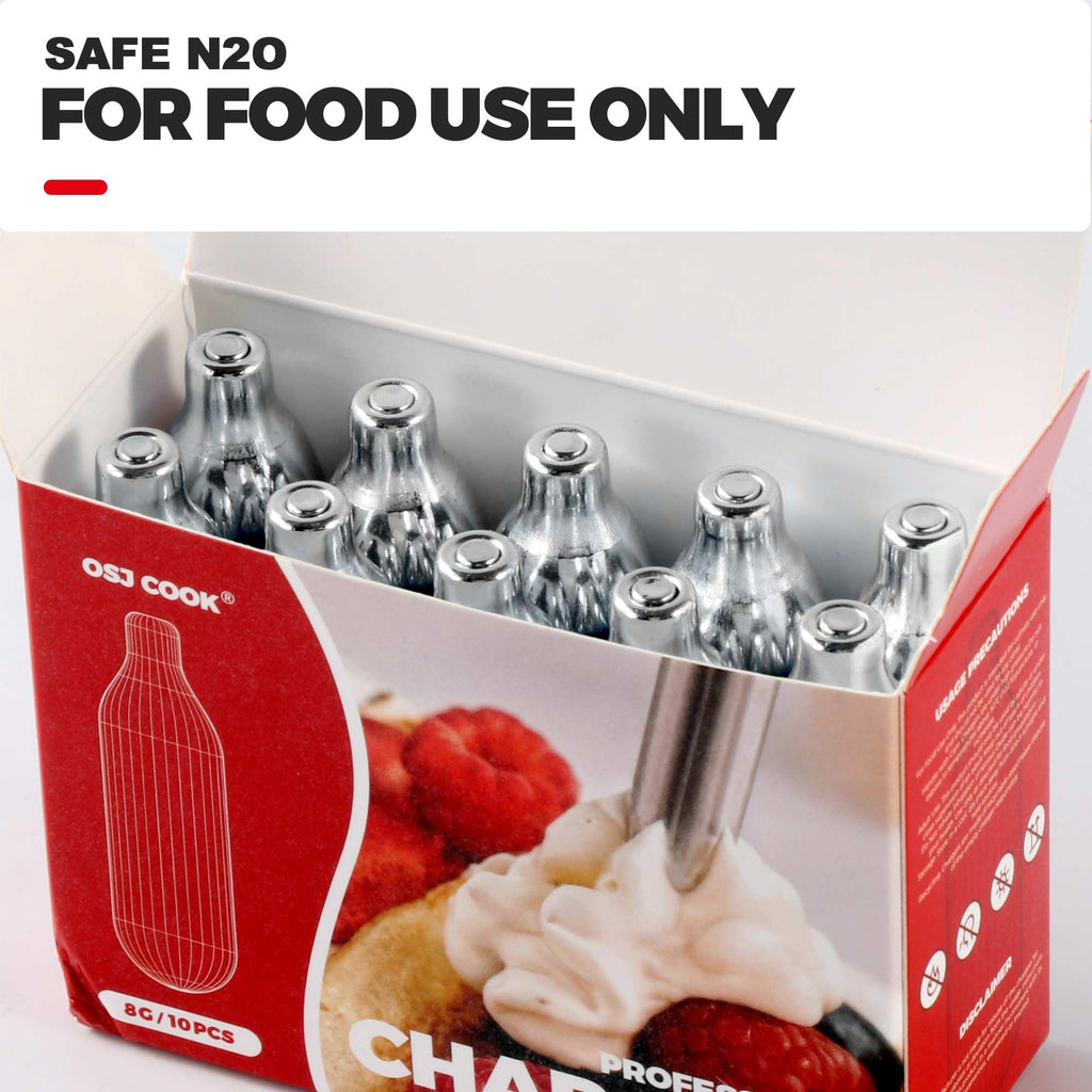 8g Whipped Cream Chargers 10-Pack N2O Cartridges H780075