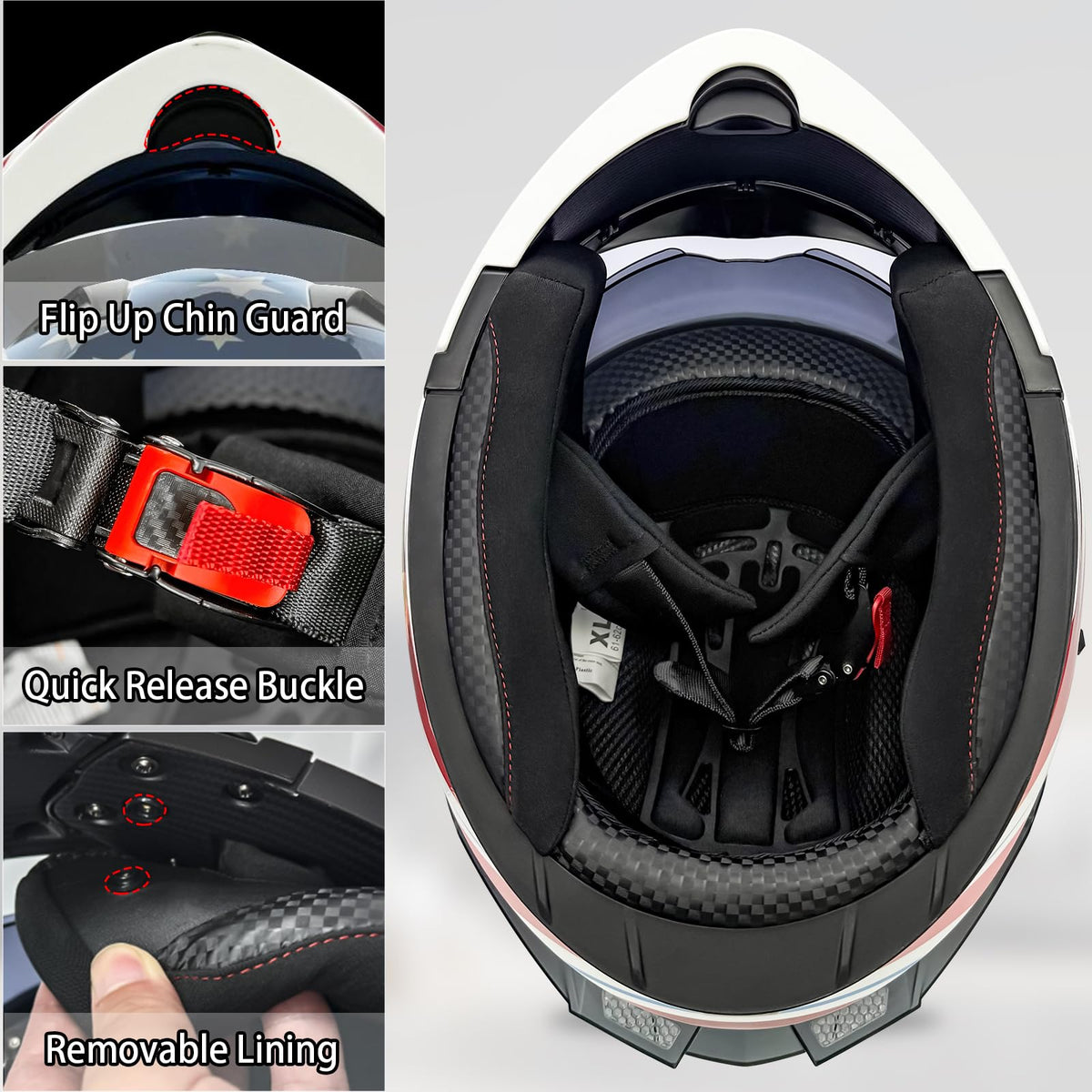 DOT Approved Dual Visor Full Face Motorcycle Helmet X1355