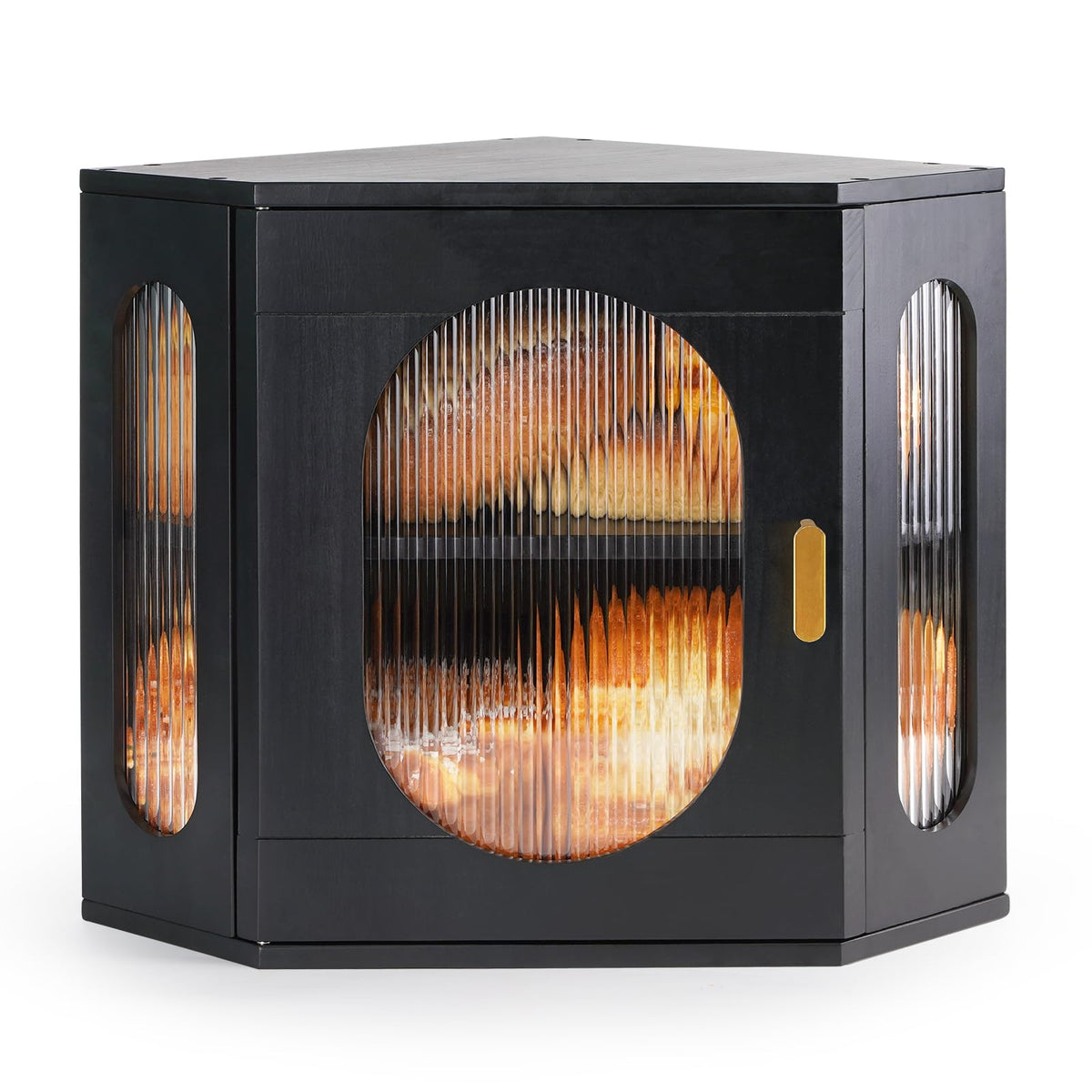 2 Layer Wooden Bread Box with Acrylic Window E424