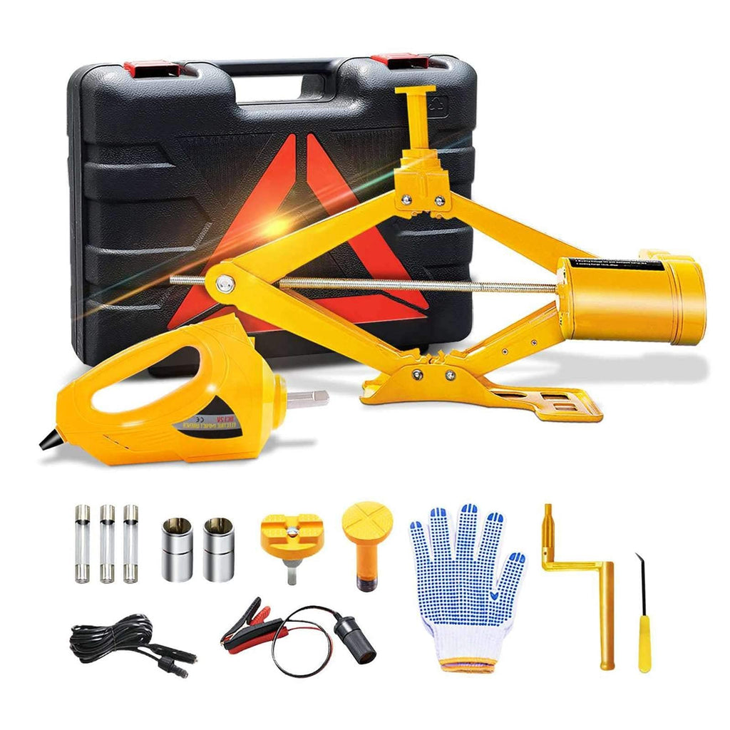 3 Ton 12V Electric Scissor Car Jack Kit with Impact Wrench M796
