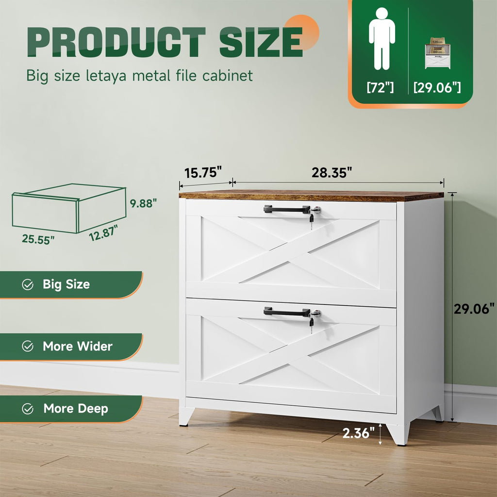2 Drawer Metal File Cabinet with Lock K6640