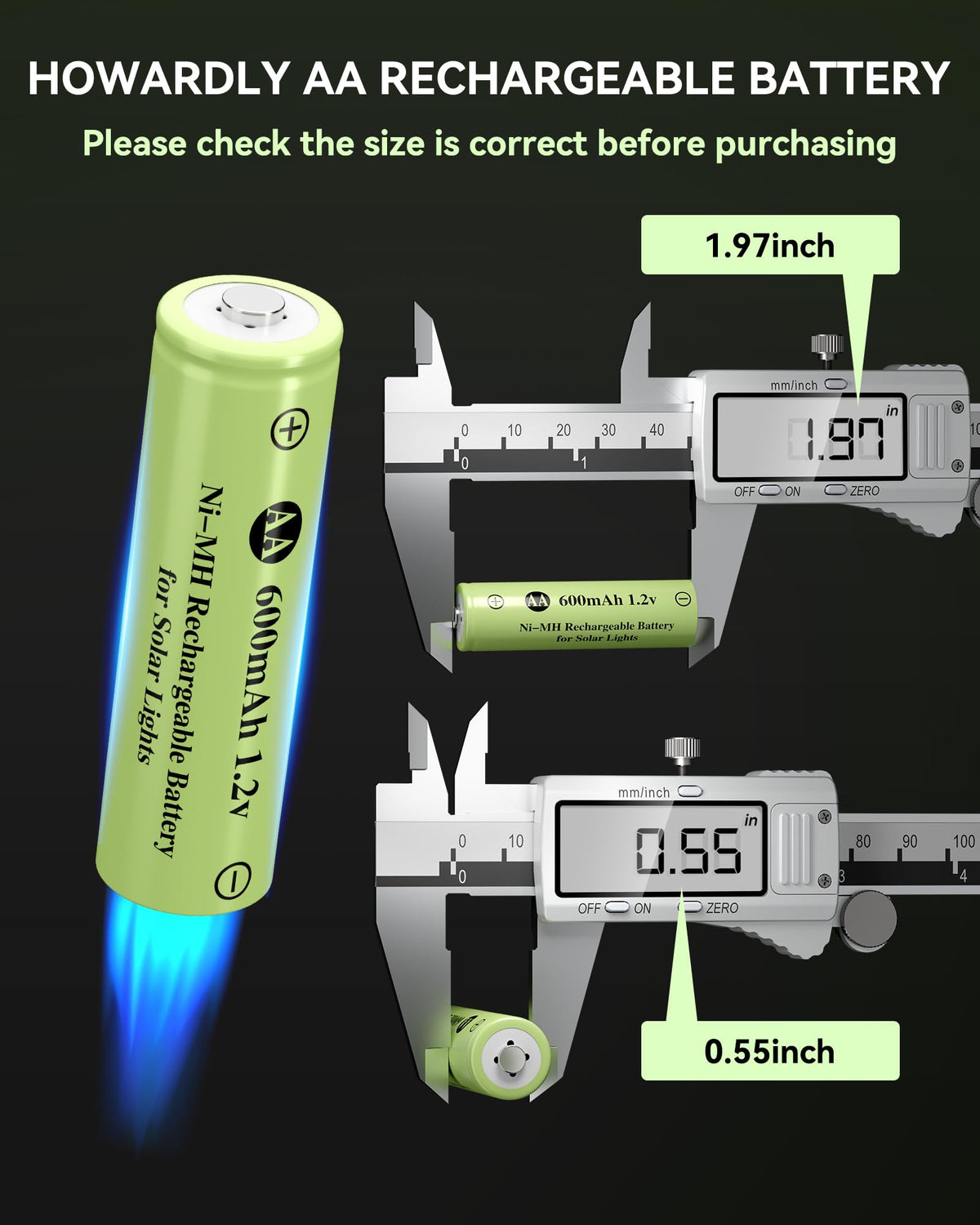 Ni-MH AA 1.2v 600mAh Rechargeable Battery W761