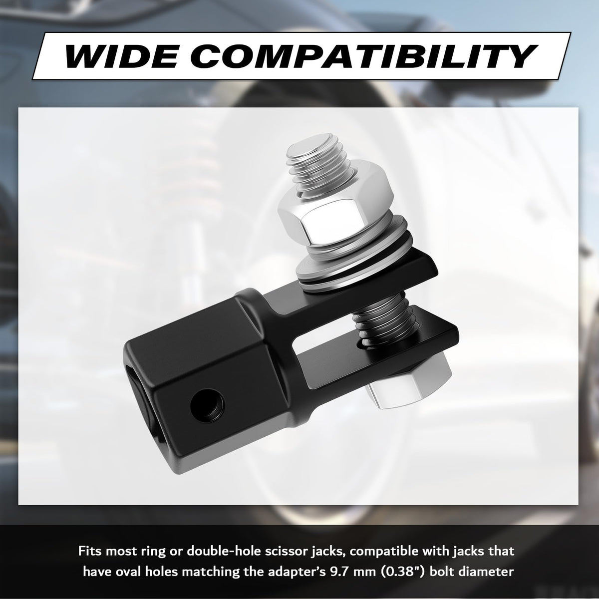 Scissor Jack Adapter for 1/2" Impact Drills or 13/16" Lug Wrench E806676