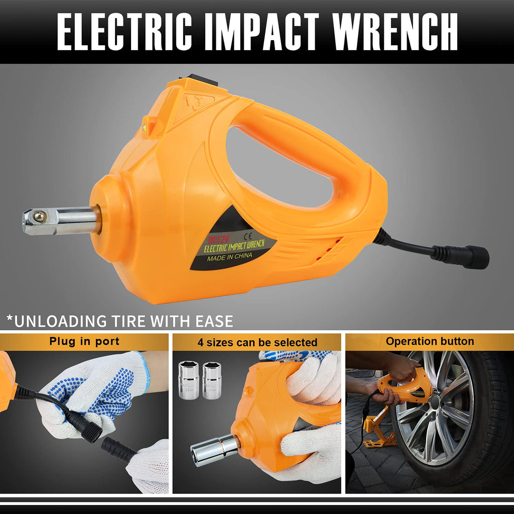 3 Ton 12V Electric Scissor Car Jack Kit with Impact Wrench M796