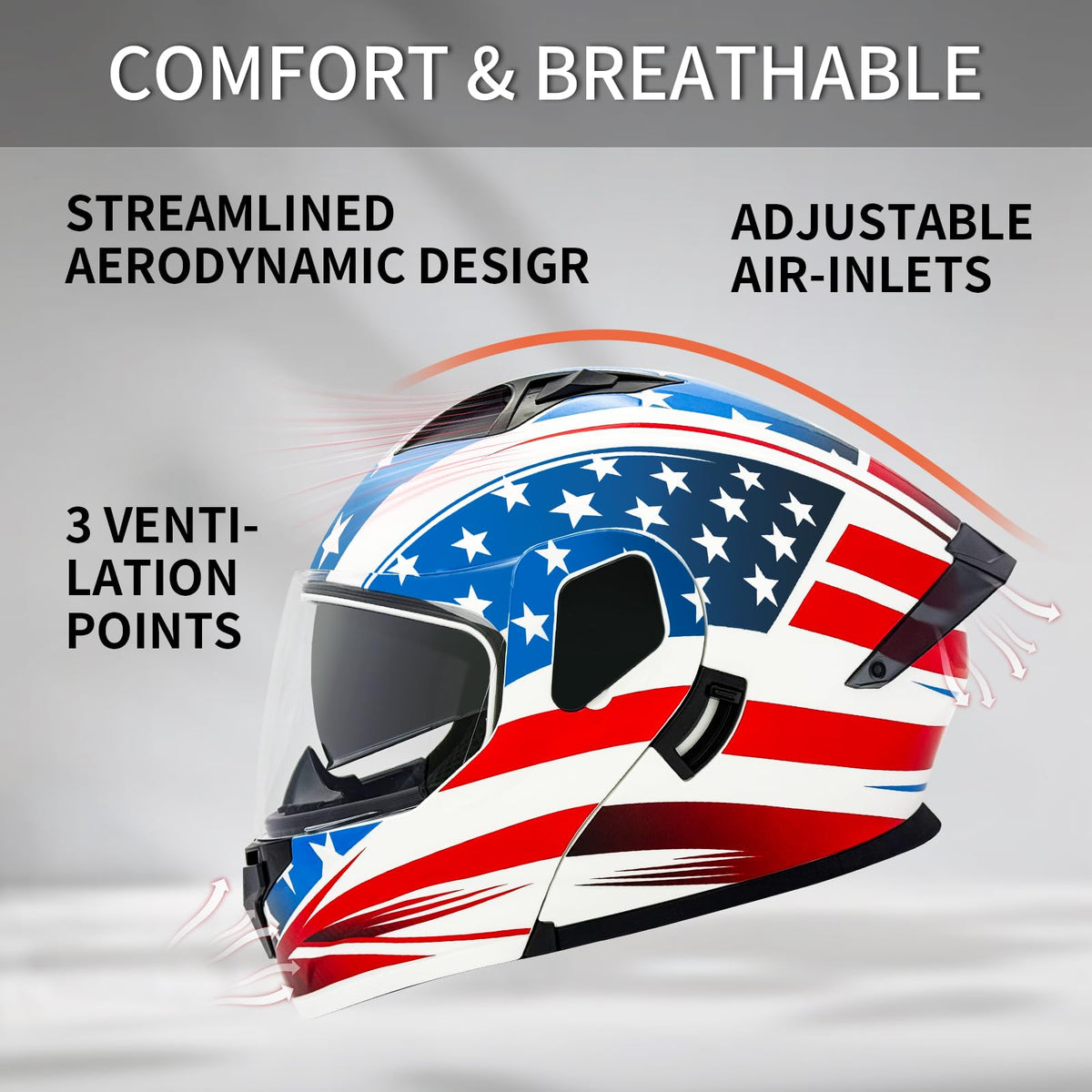 DOT Approved Dual Visor Full Face Motorcycle Helmet X1355