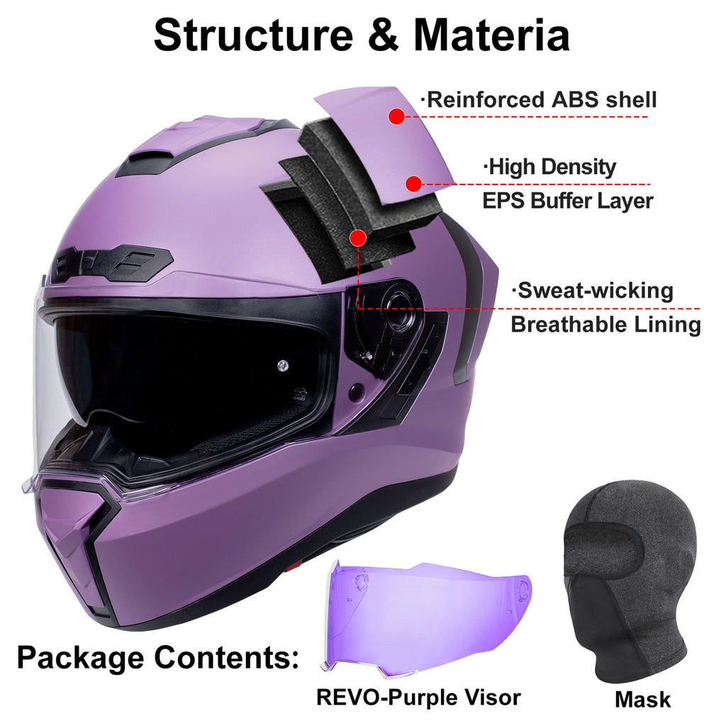 Dual Visor Full Face Motorcycle Helmet J525