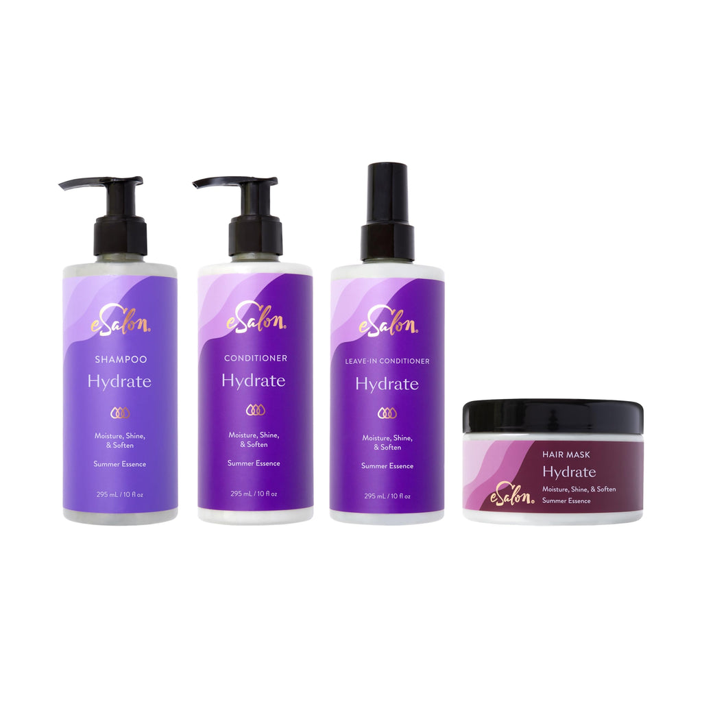 Hydrating Shampoo, Conditioner, Leave-In Conditioner & Hair Mask Bundle R2804