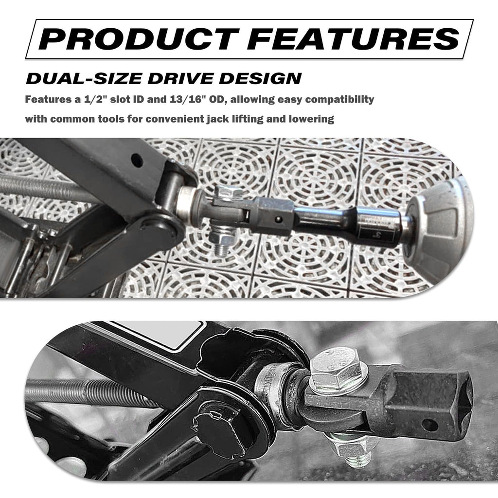 Scissor Jack Adapter for 1/2" Impact Drills or 13/16" Lug Wrench E806676