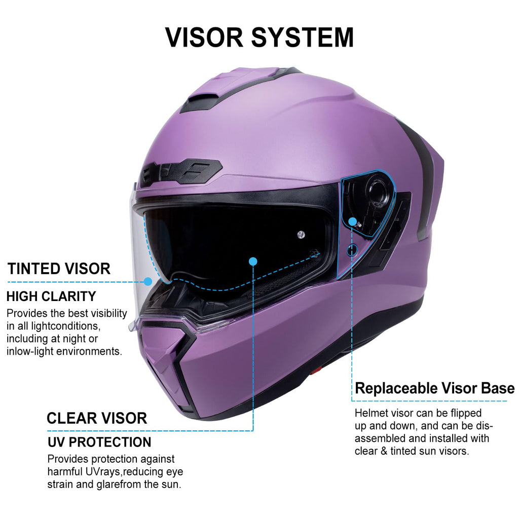 Dual Visor Full Face Motorcycle Helmet J525