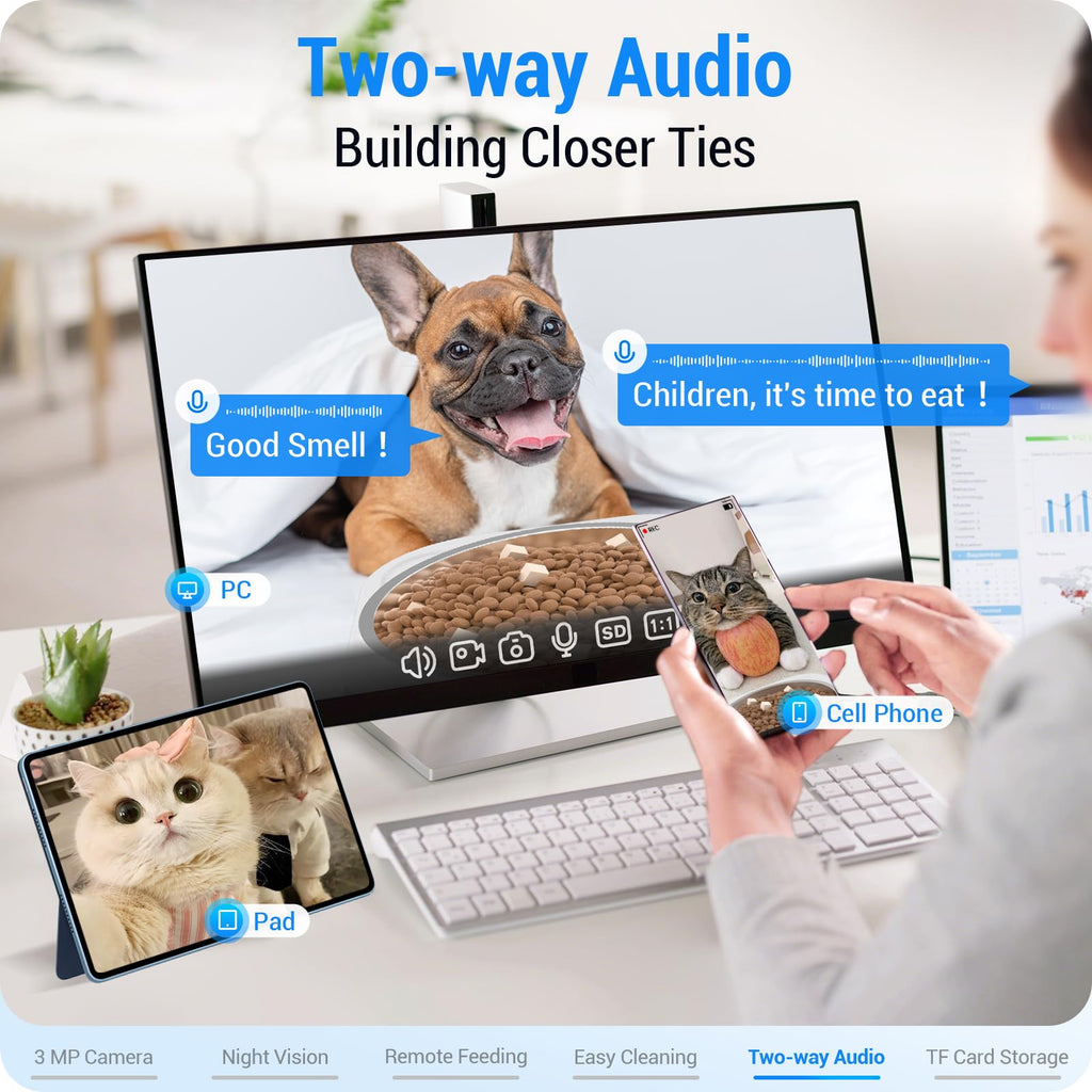 Automatic Cat Feeder with 2K Camera 5G WiFi 7L N691