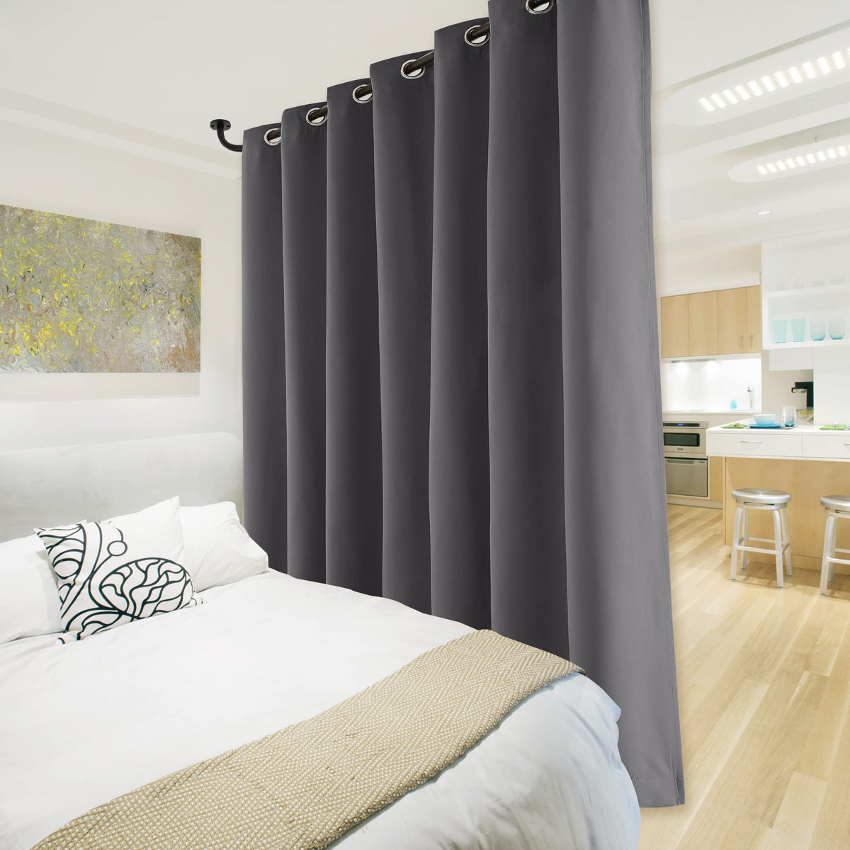 Gray 1 Panel 100 x 84 Inch Patio Door Curtain Q6313