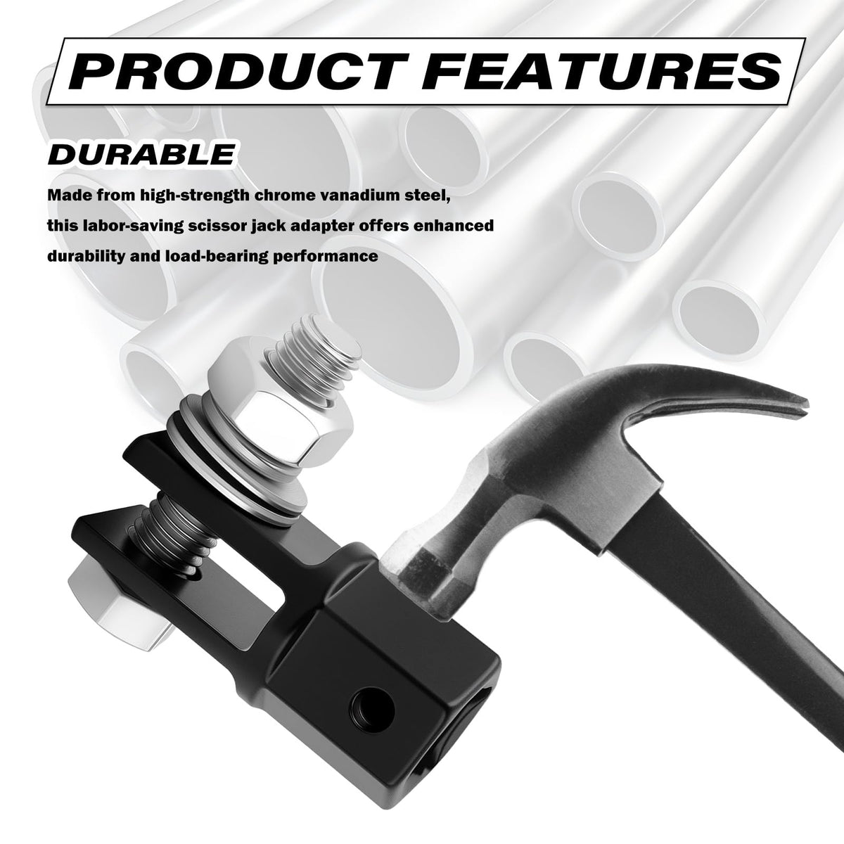 Scissor Jack Adapter for 1/2" Impact Drills or 13/16" Lug Wrench E806676