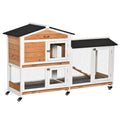62" Rabbit Hutch with Wheels R5922