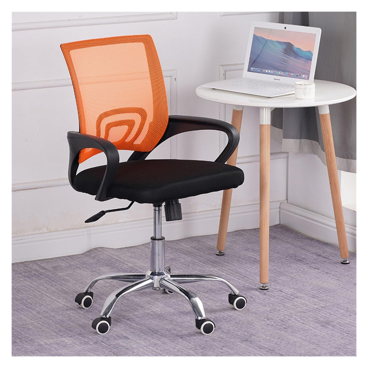 Black Orange Mesh Ergonomic Swivel Office Chair H25385