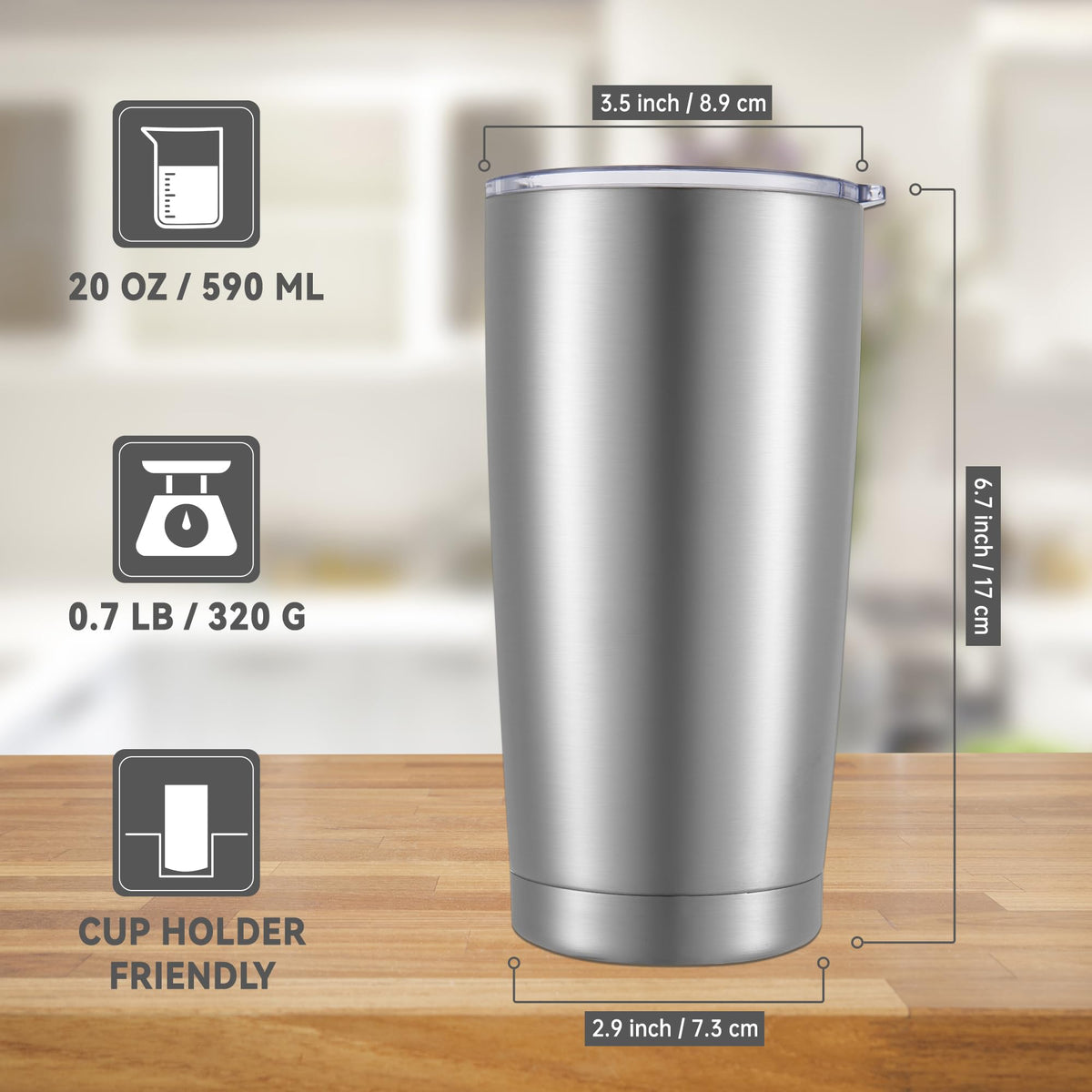 20 oz Stainless Steel Insulated Tumbler with Lid T934