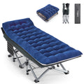 Blue Camping Cot with Cushion, Pillow and Carry Bag M339476