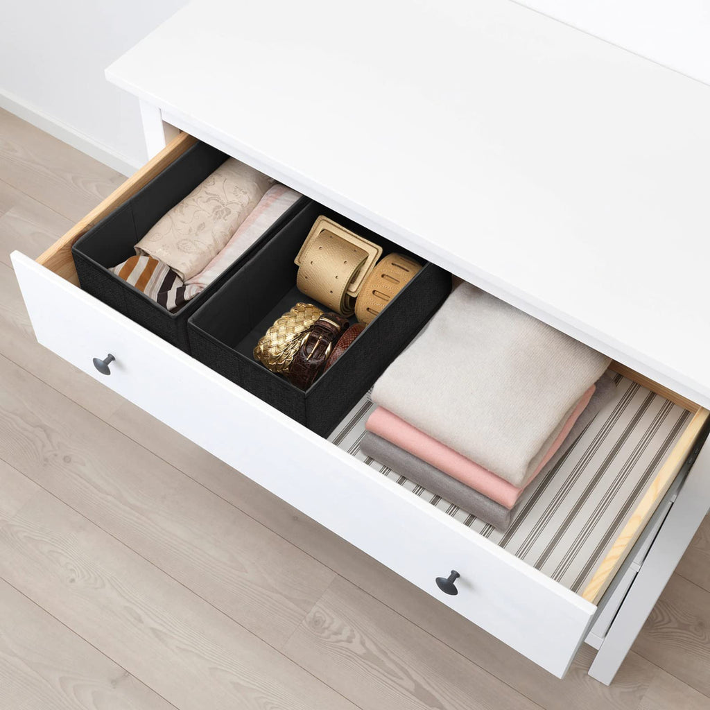 6 Pack Black Fabric Drawer Organizer H586