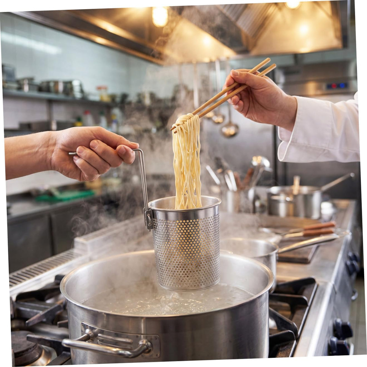 Stainless Steel Noodle Sieve with Handle P8918