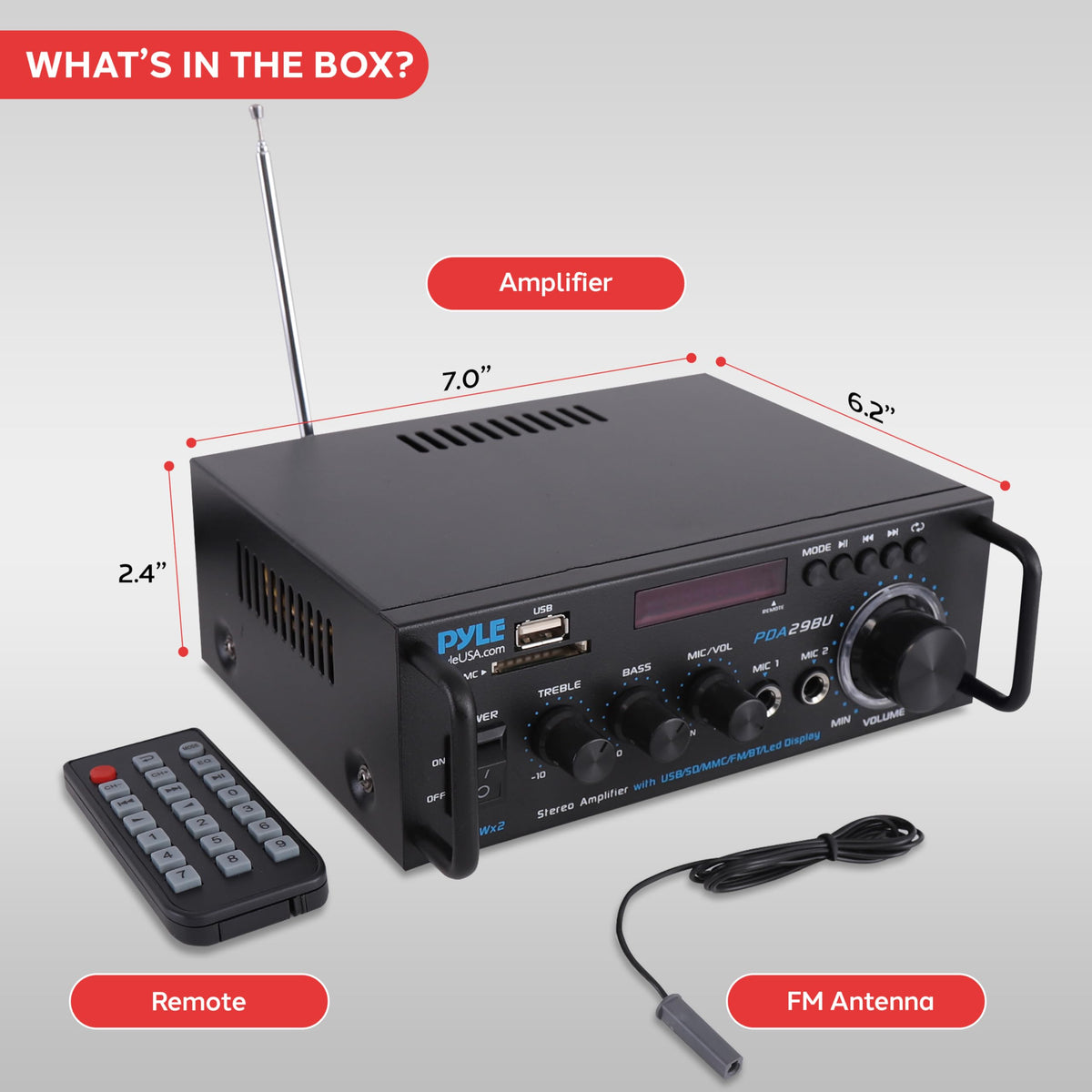 200W 2-Channel Bluetooth Stereo Power Amplifier L45213