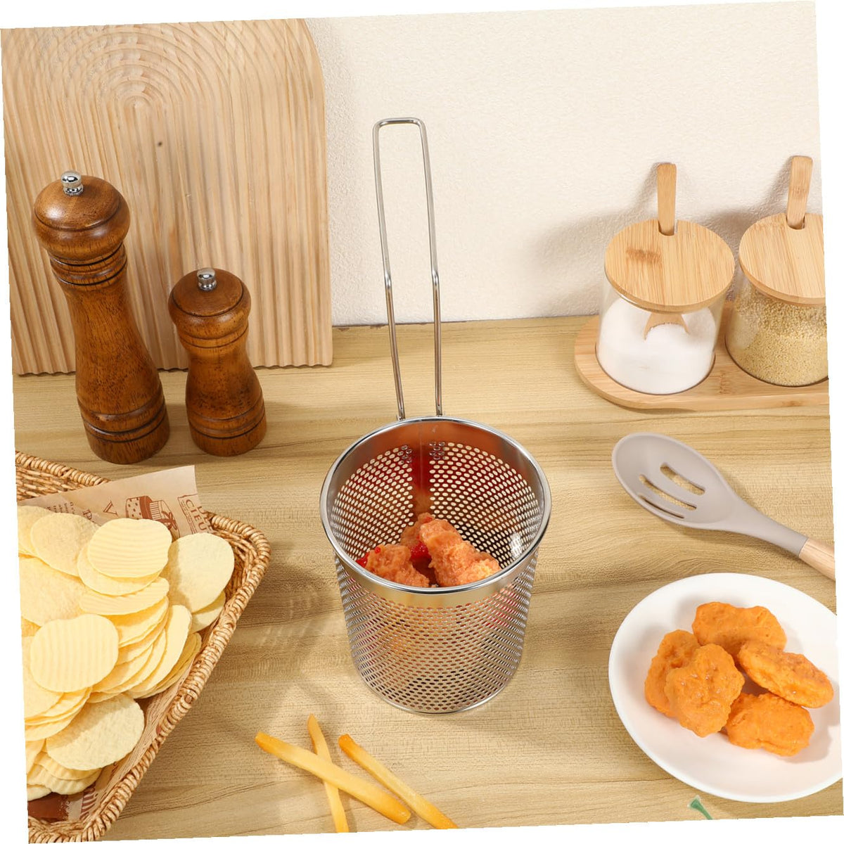 Stainless Steel Noodle Sieve with Handle P8918