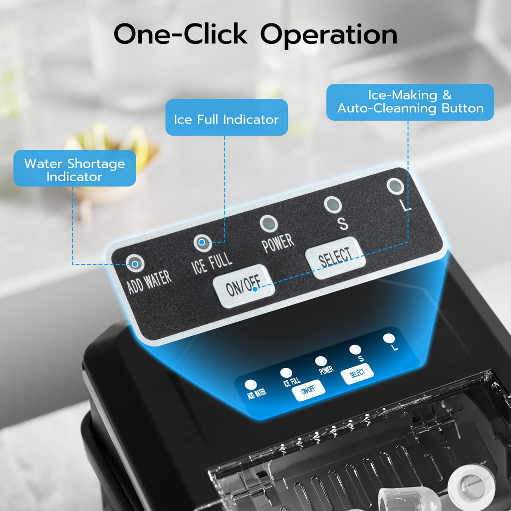 Black 26Lbs/24H Countertop Ice Maker O167357
