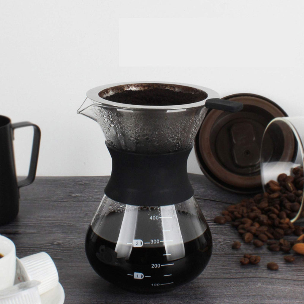 Pour Over Coffee Maker, Paperless Glass Dripper 400ML R114