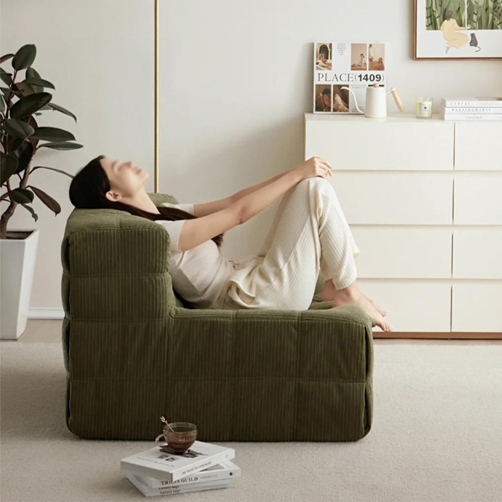Yellow Corduroy Bean Bag Chair S23037