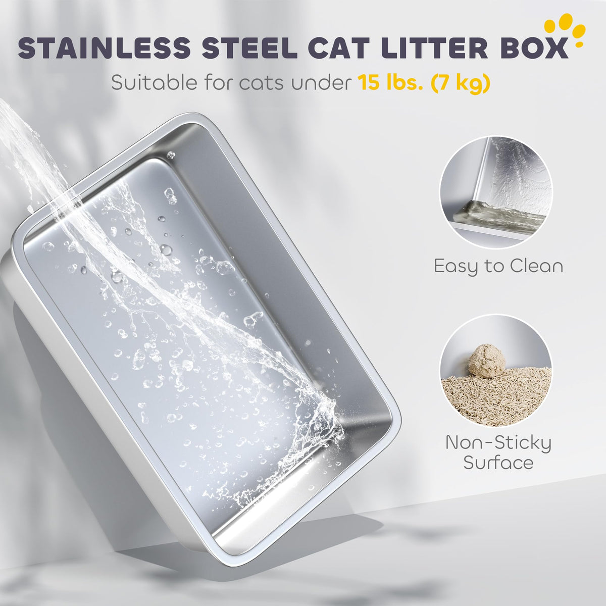 Extra Large Enclosed Stainless Steel Cat Litter Box Z55022