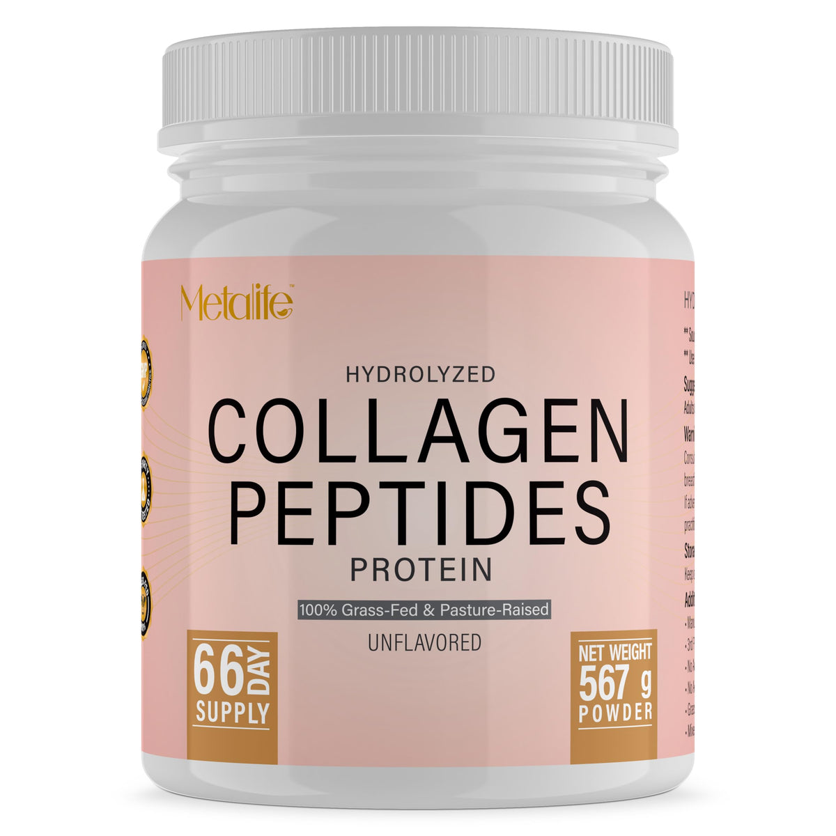 Hydrolyzed Collagen Peptides Powder 20 Oz Unflavored L97858