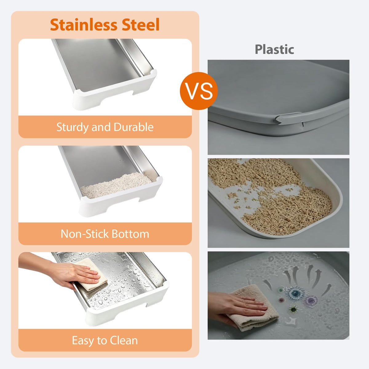 Stainless Steel Cat Litter Box with Lid L20362
