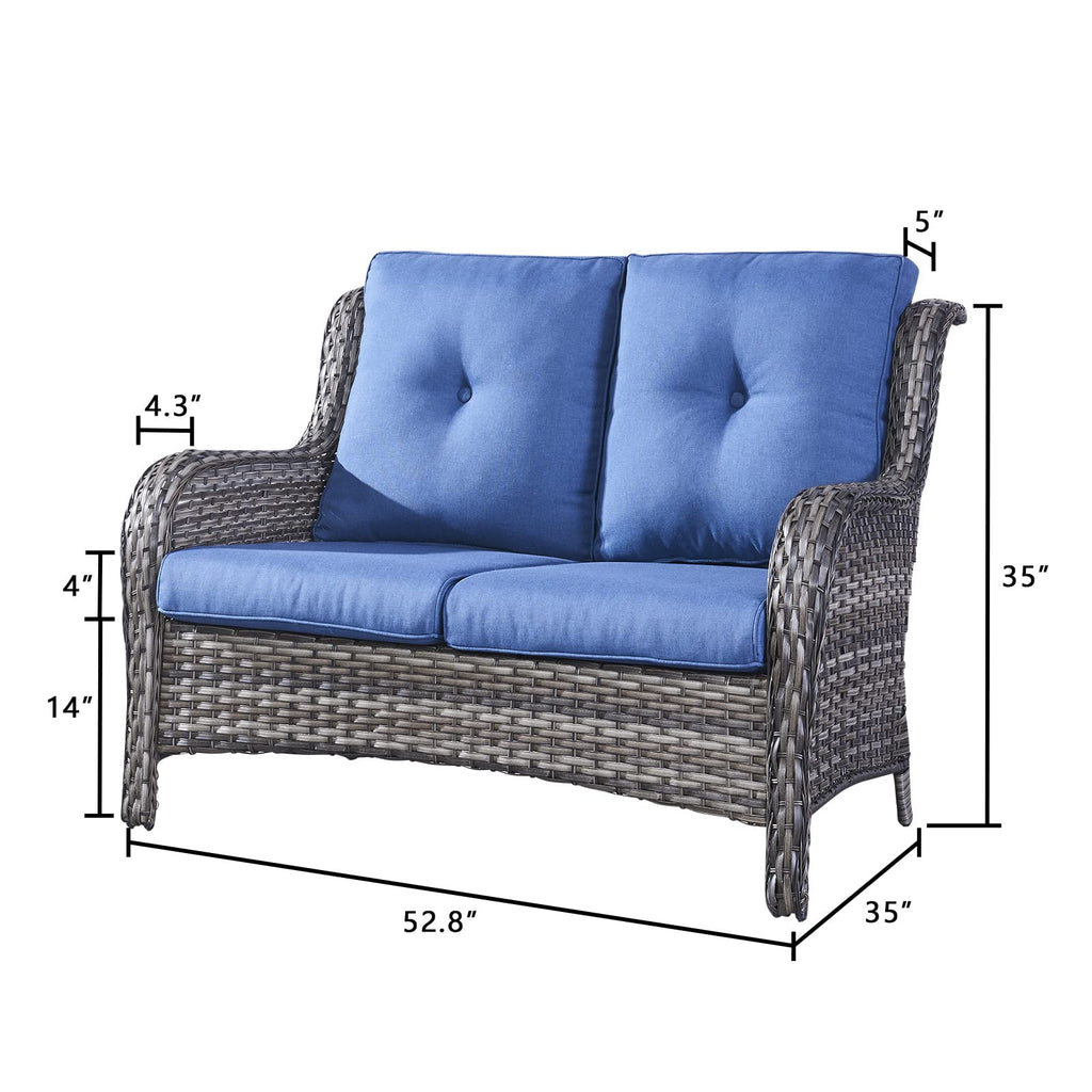 2-Seater Wicker Patio Sofa with Cushions M7821
