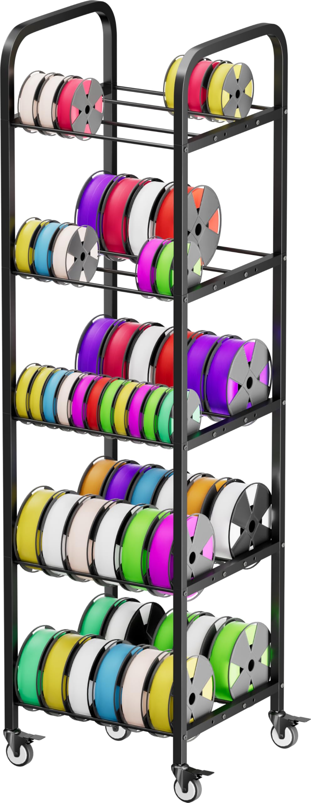 5-Tier 3D Printer Filament Storage Rack with Wheels O462526