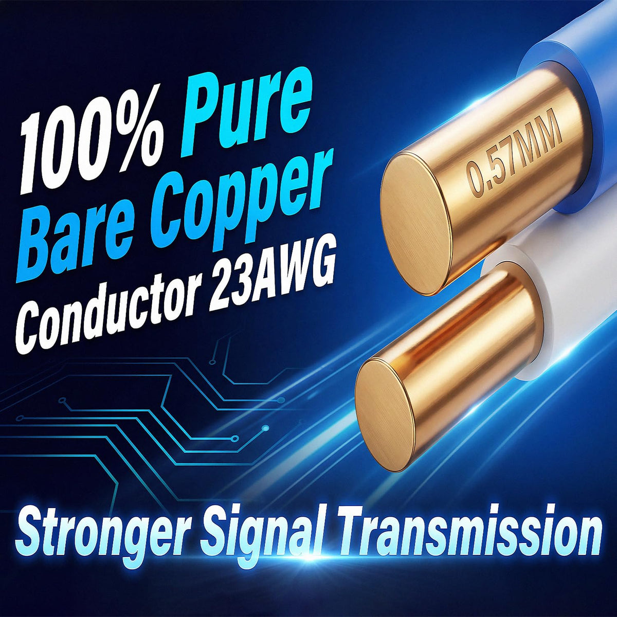 Cat6A Plenum 1000ft 23AWG UTP Solid Bare Copper Blue F400