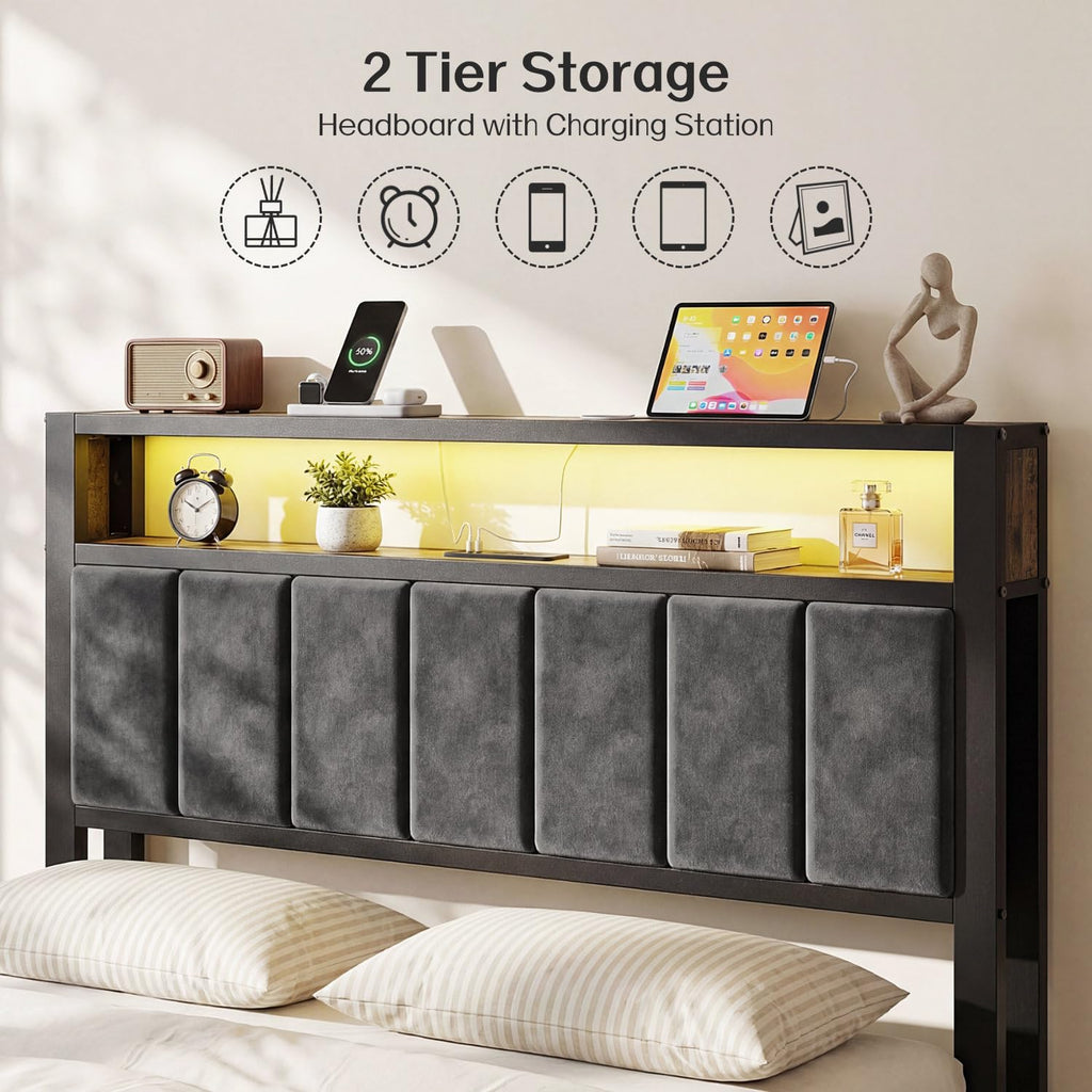 Full Size Bed Frame with Headboard S622827