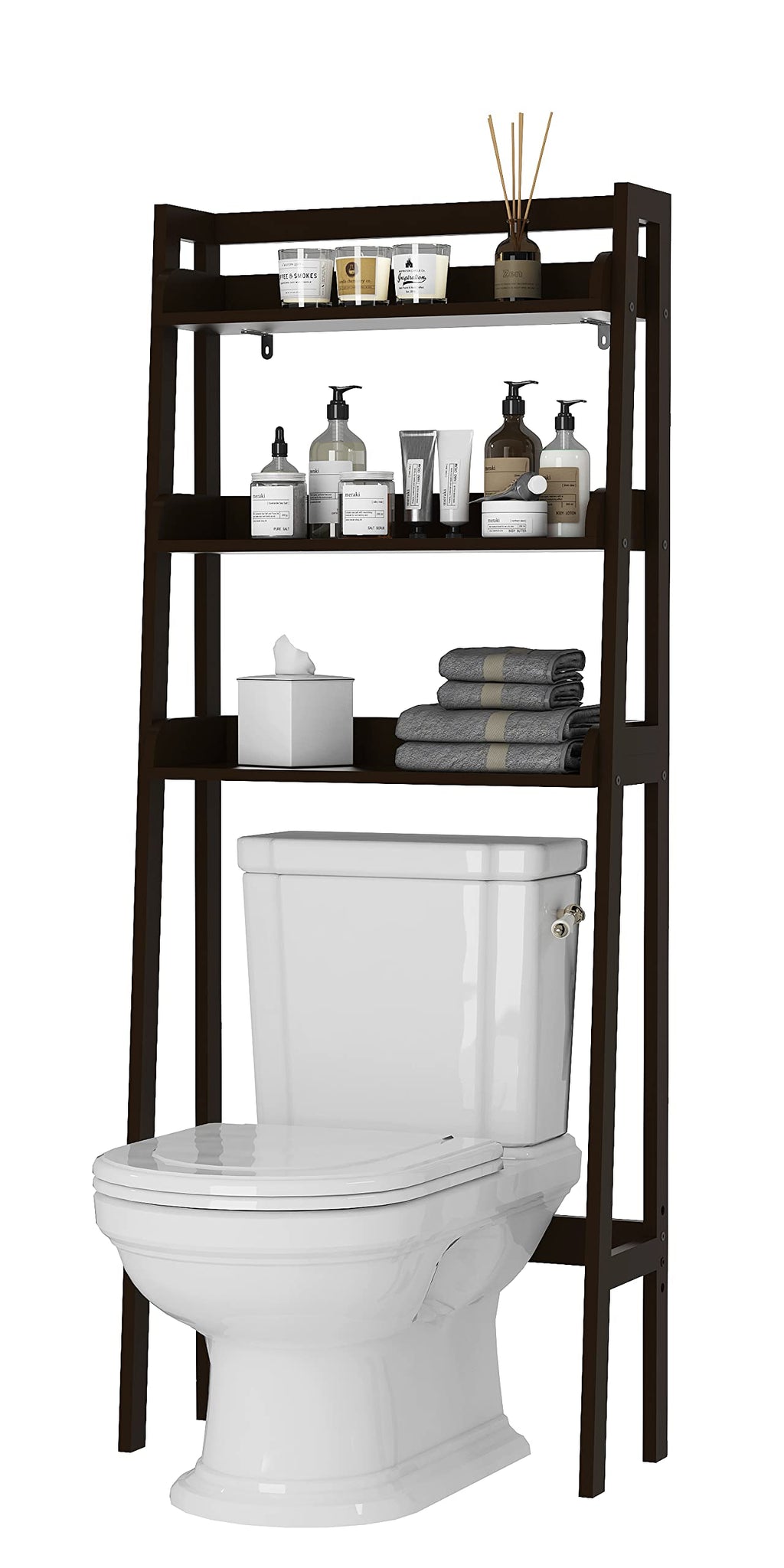 3-Tier Espresso Wood Bathroom Organizer P481