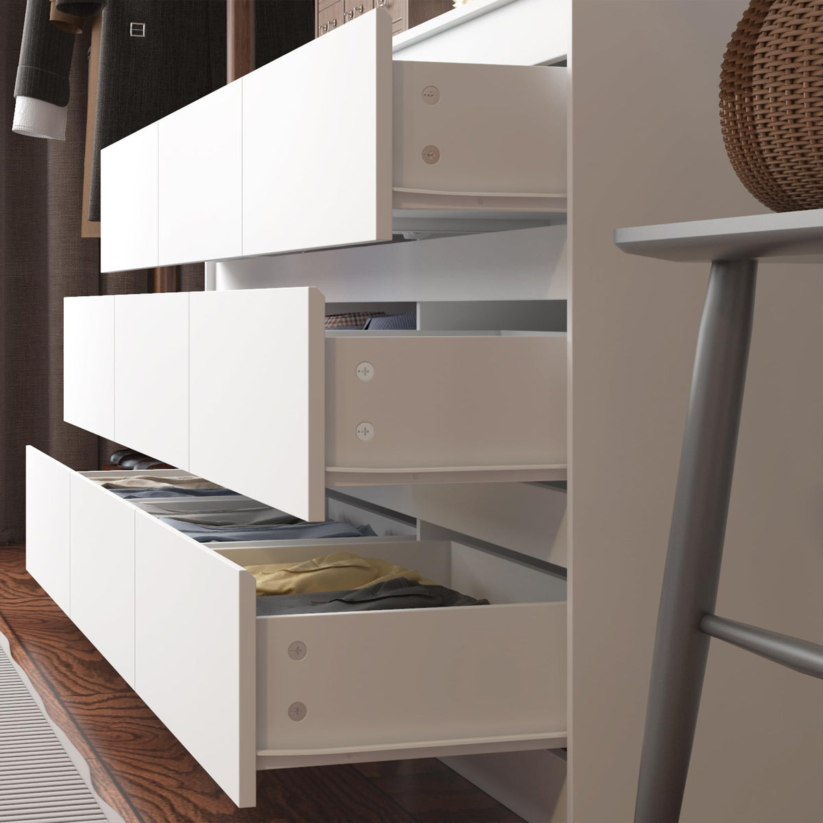 White 9 Drawer Wood Dresser R729