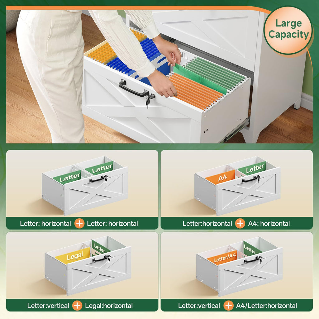 2 Drawer Metal File Cabinet with Lock K6640