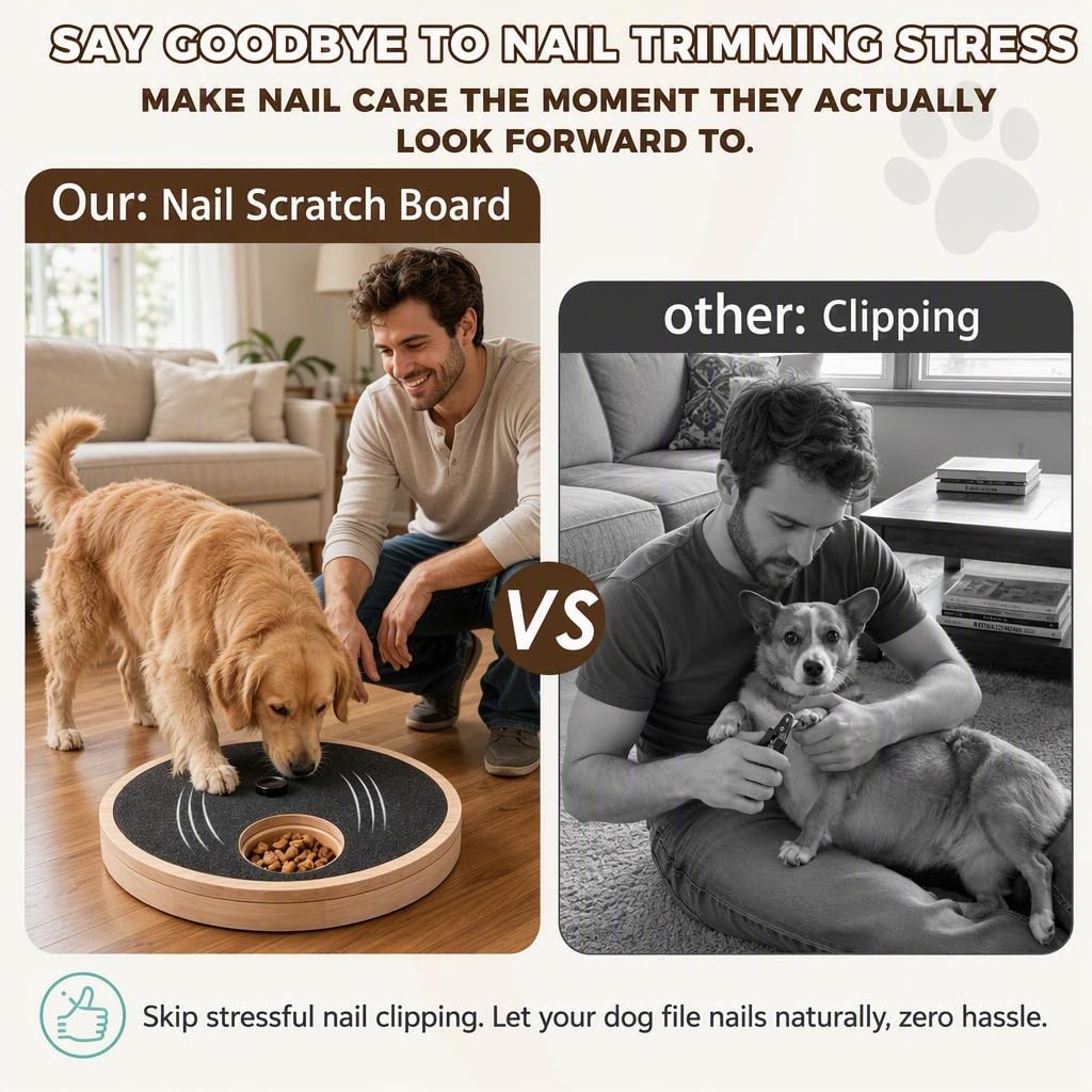 Rubberwood Adjustable Dog Nail Scratch Board with Treat Box F283280