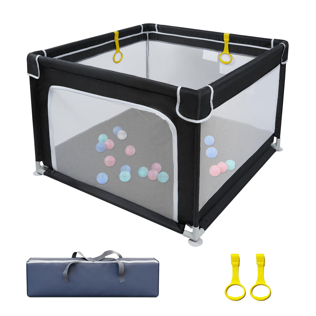 Baby Playpen with Mesh and Anti-Slip Base F3589