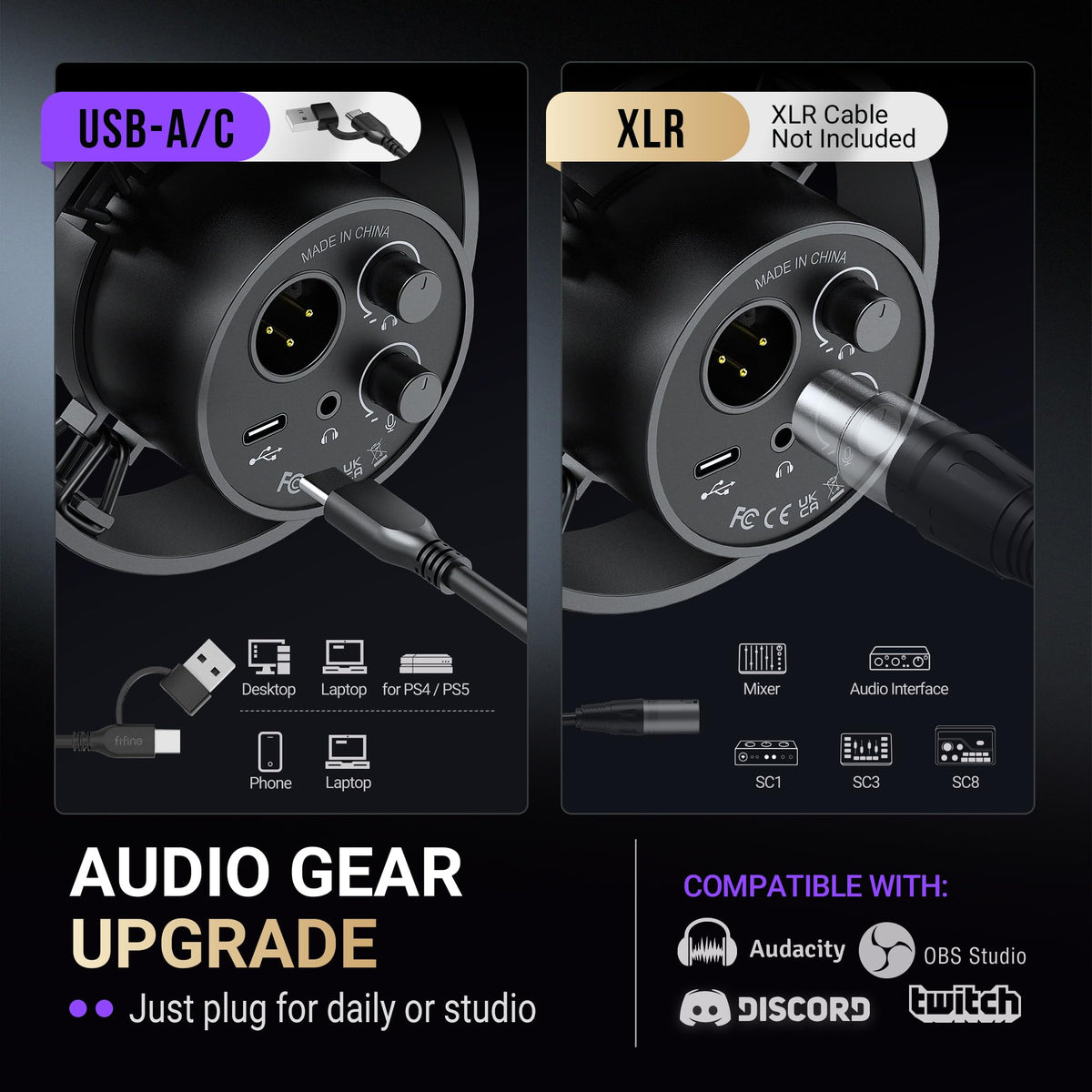 Dynamic XLR USB Microphone J181