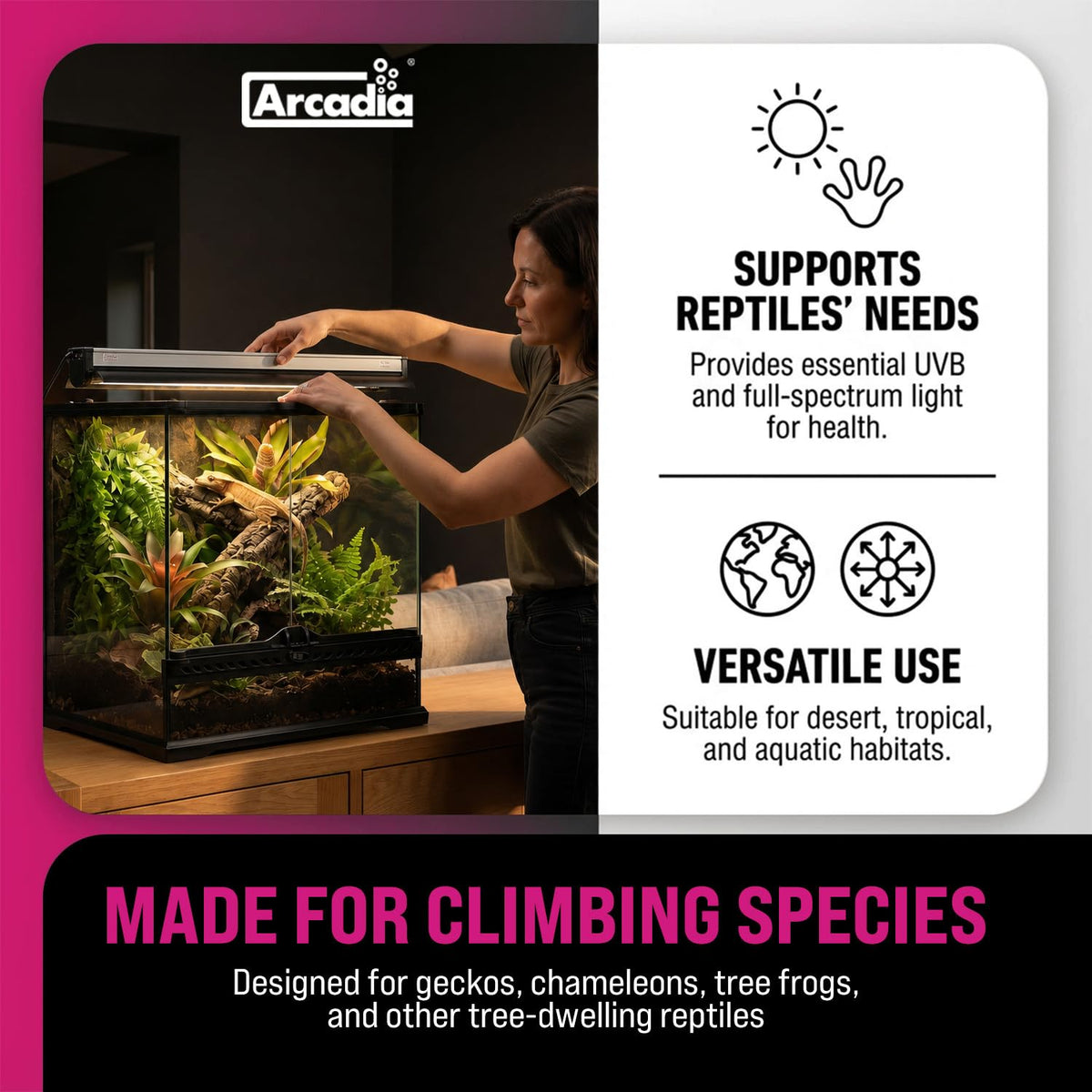 22.5" 24 Watts 12% UVB Desert Reptile Light Fixture Kit R763666