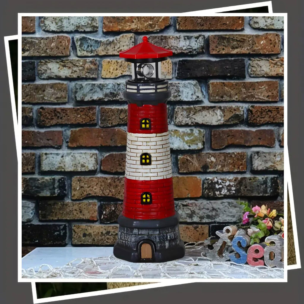 Solar Outdoor Lighthouse Garden Statue W7467