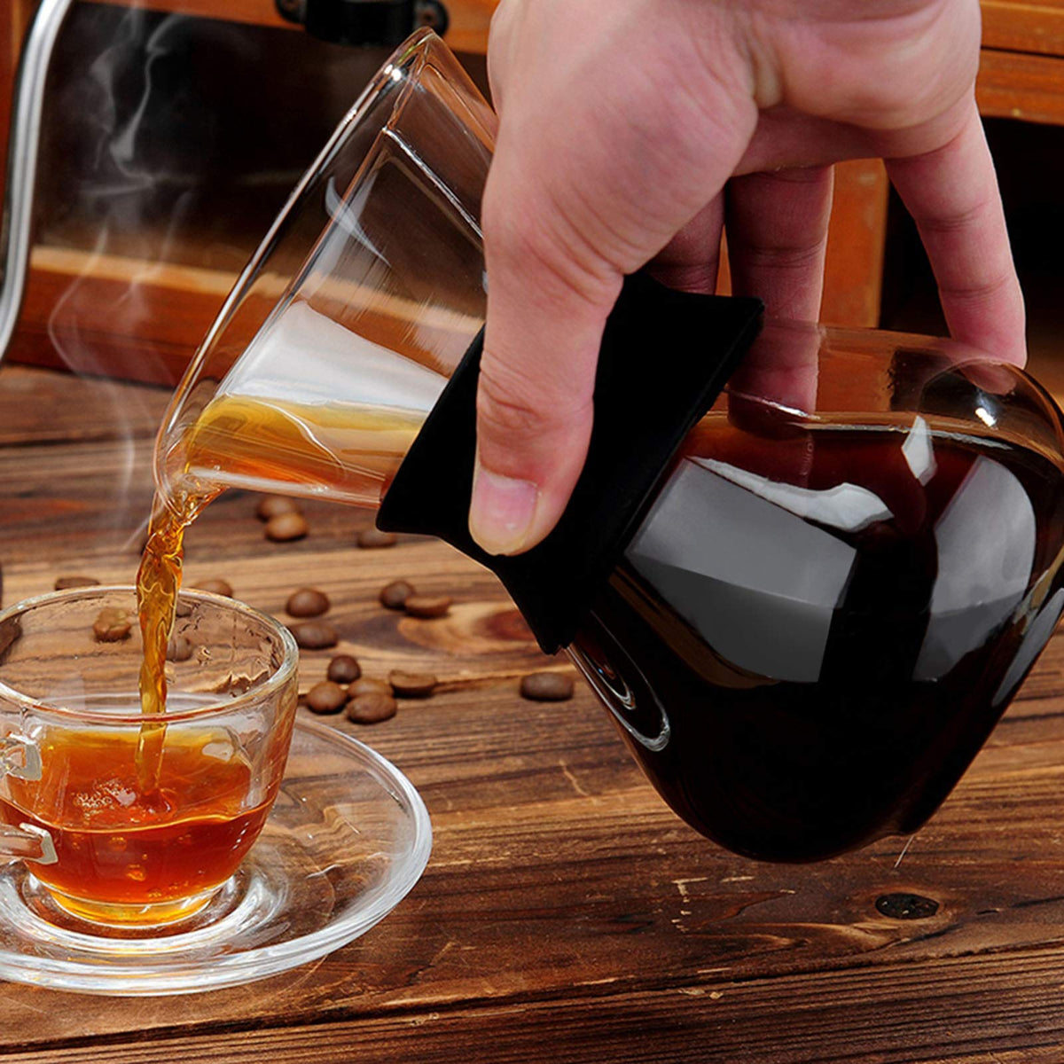 Pour Over Coffee Maker, Paperless Glass Dripper 400ML R114