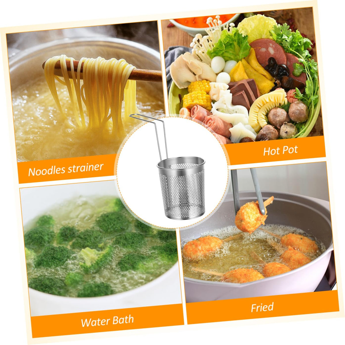 Stainless Steel Noodle Sieve with Handle P8918