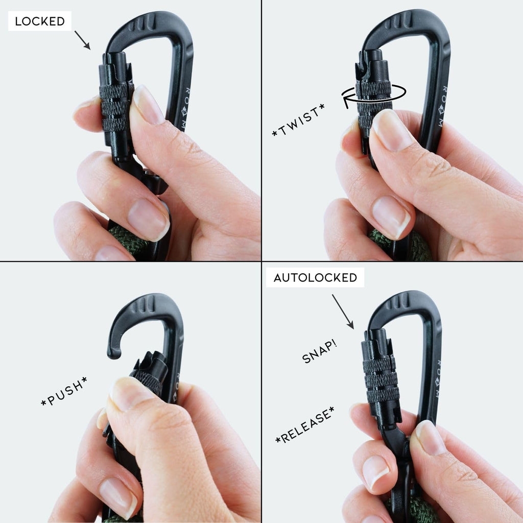 Climbing Rope Leash with Autolocking Carabiner, 6ft E113