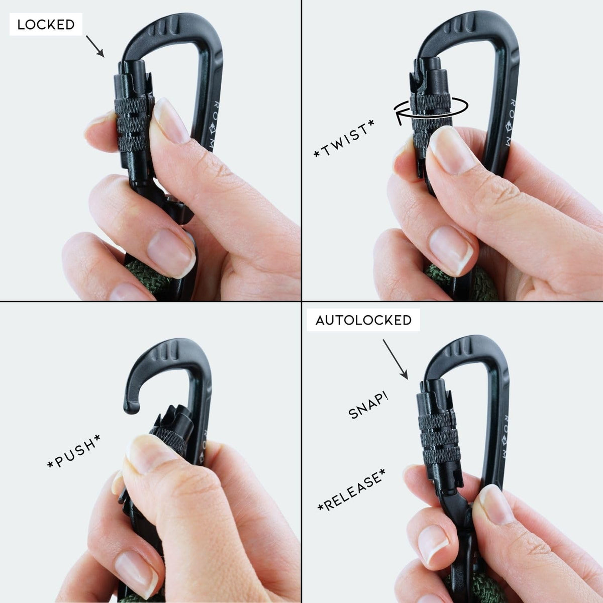 Climbing Rope Leash with Autolocking Carabiner, 6ft E113