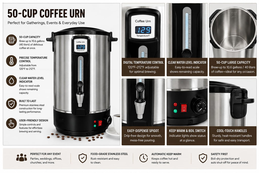 50 Cup Stainless Steel Coffee Urn S2555