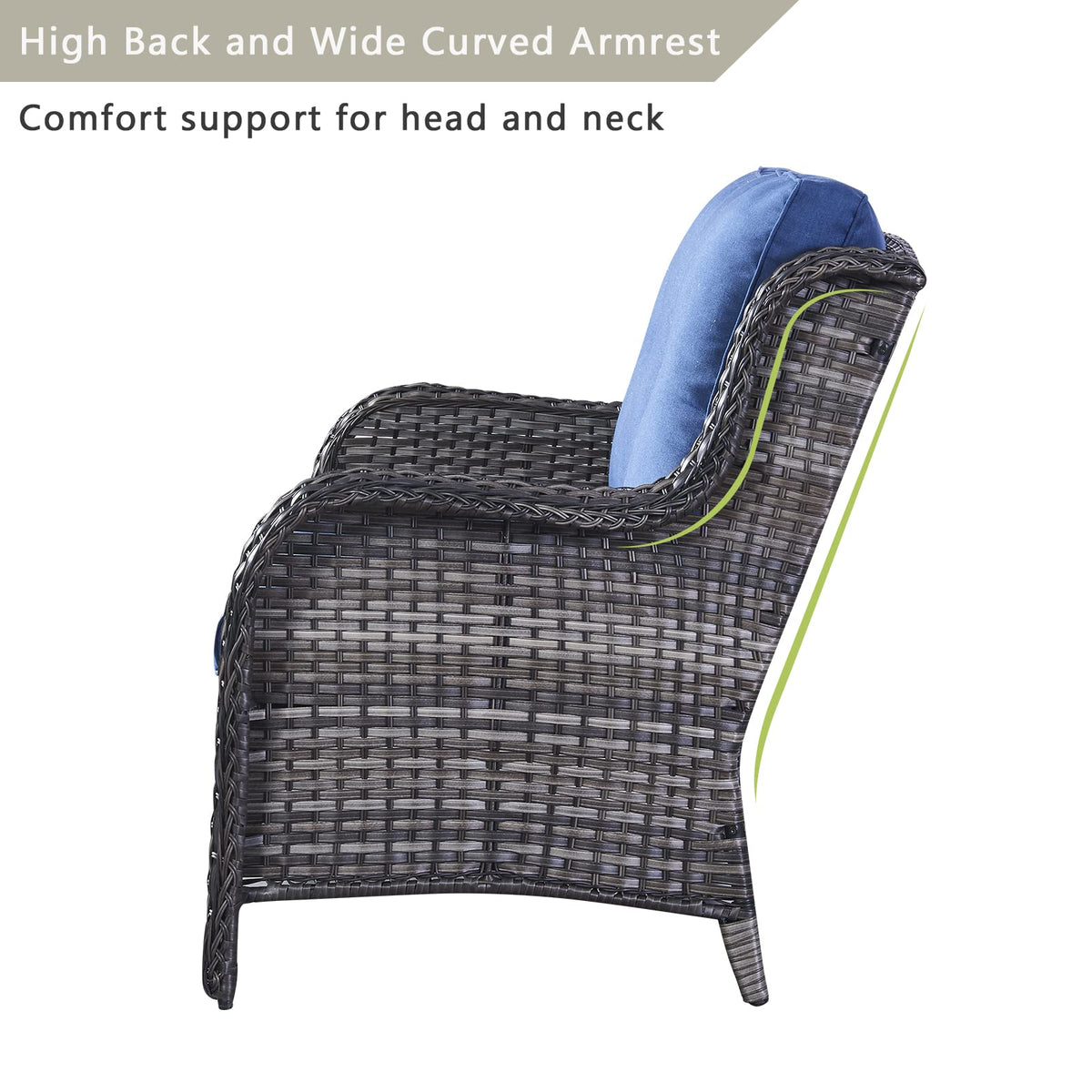 2-Seater Wicker Patio Sofa with Cushions M7821