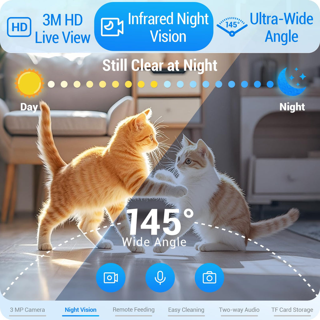 Automatic Cat Feeder with 2K Camera 5G WiFi 7L N691
