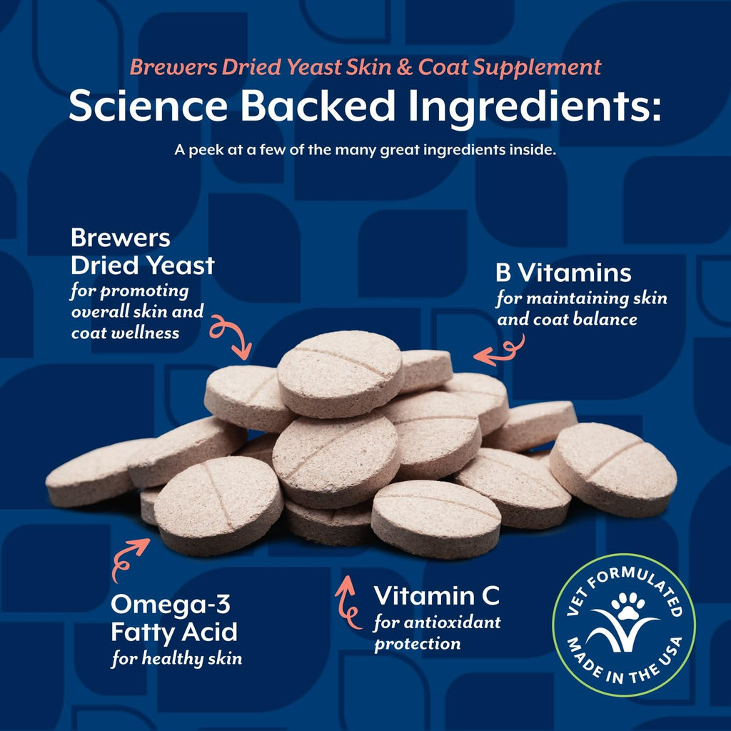Brewer's Dried Yeast Chewable Tablets with Omegas for Dogs & Cats T68419